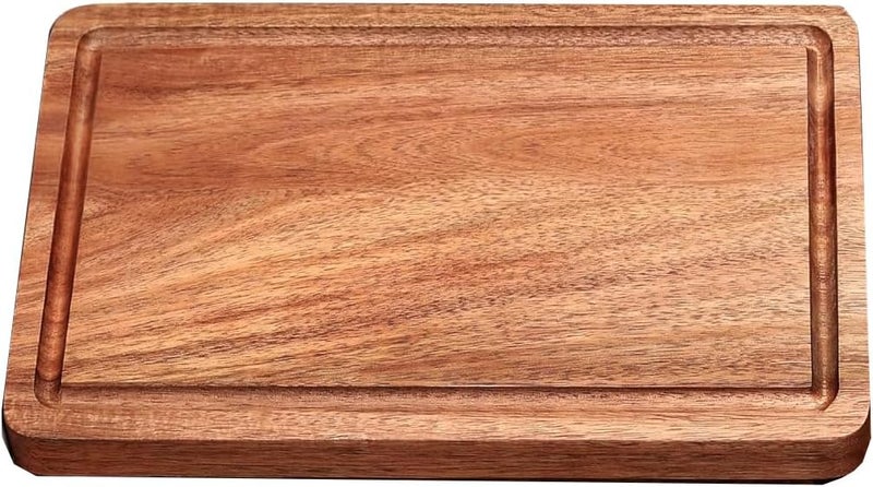 Bamboo Cutting Board Durable Wood Cutting Boards for Kitchen with Deep Juice Grooves Built-in Handles Ideal Charcuterie Chopping for Meat, Vegetables and Fruits Ideal Kitchen Gifts(S)