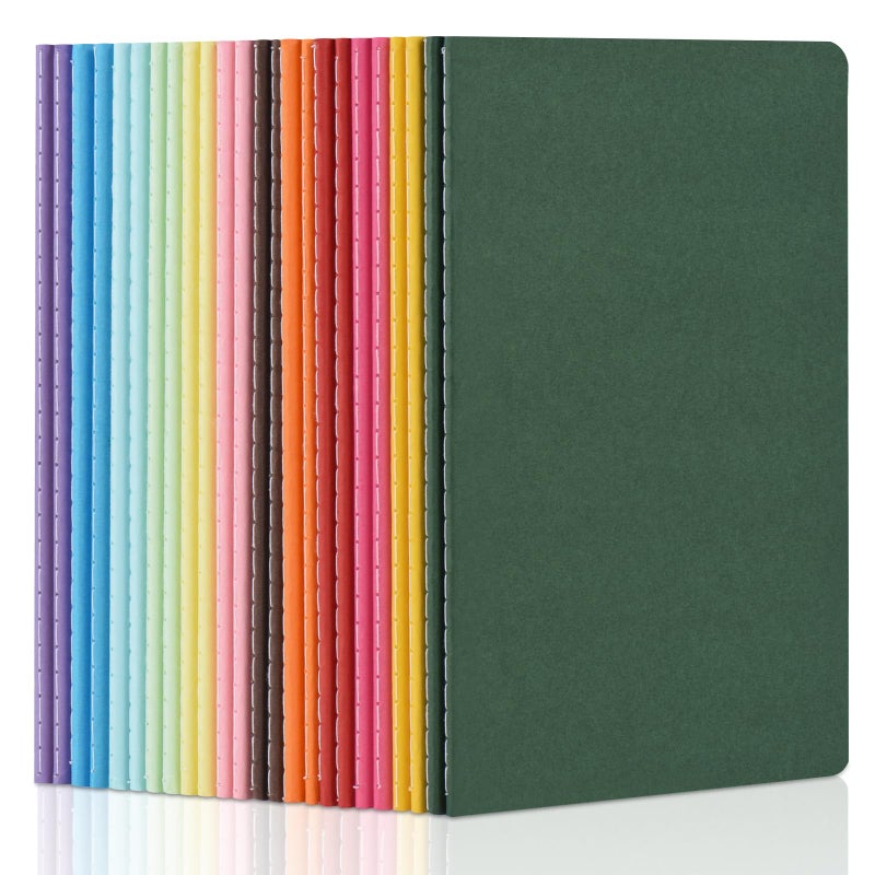 ZCZN 24 Pack Colorful Blank Notebooks Bulk, A5 Journals with 12 Colors, 60 Pages/30 Sheets, 8.3x5.5 Inch, Plain Paper, Travel Writing Journal Notebooks for Work & School - Image 1