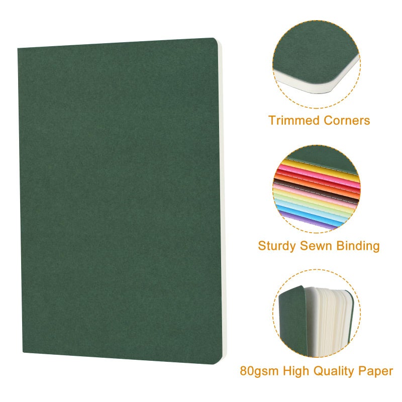 ZCZN 24 Pack Colorful Blank Notebooks Bulk, A5 Journals with 12 Colors, 60 Pages/30 Sheets, 8.3x5.5 Inch, Plain Paper, Travel Writing Journal Notebooks for Work & School - Image 3