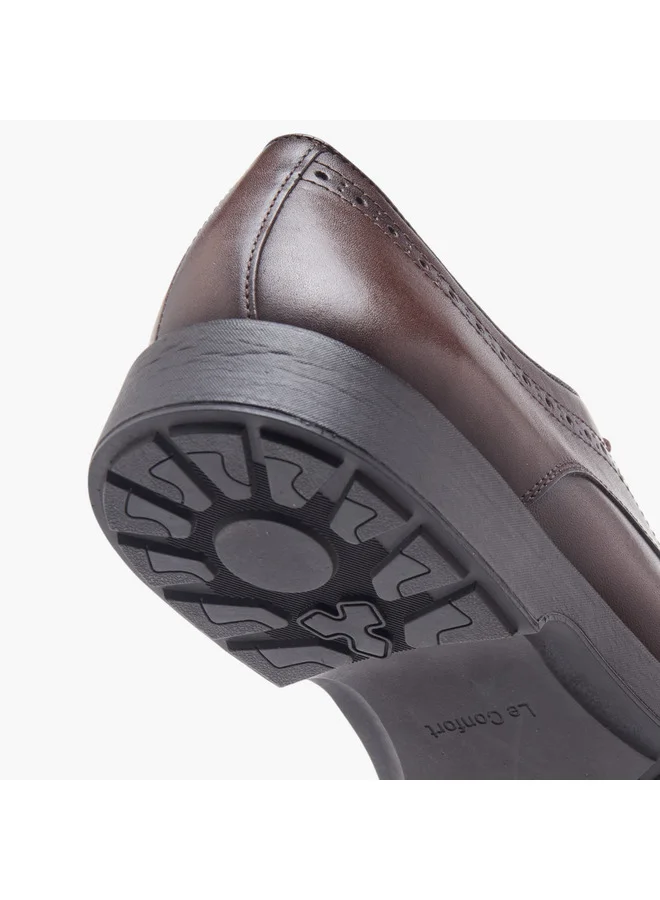 لو كونفورت Men's Perforation Detail Lace-Up Derby Shoes