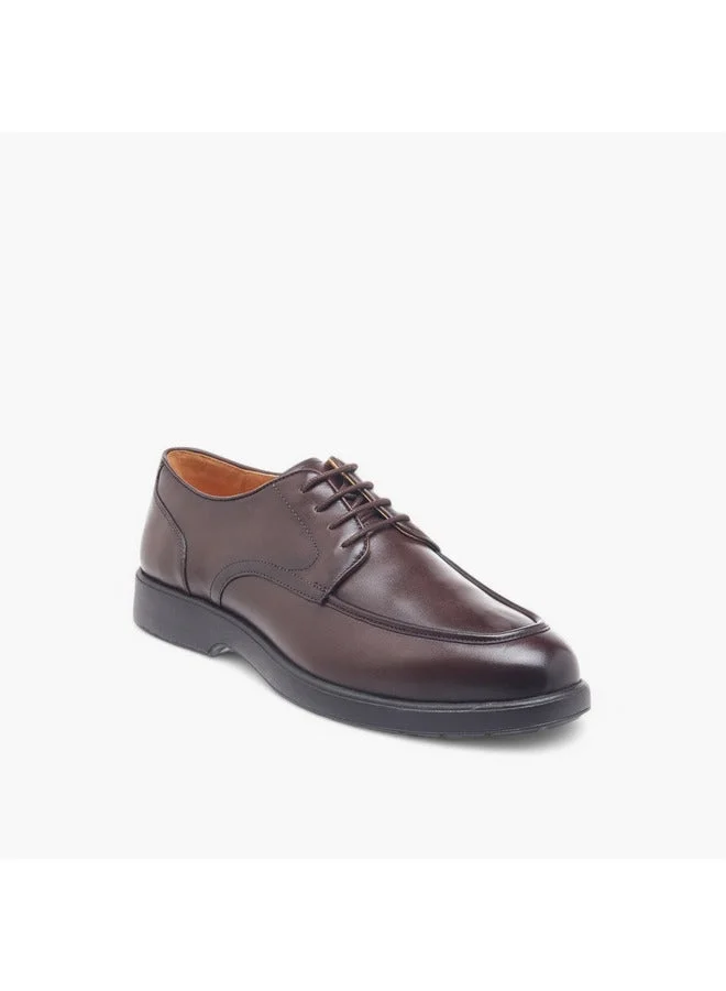 Le Confort BROWN Men's Textured Derby Shoes with Lace-Up Closure  | Best Price UAE