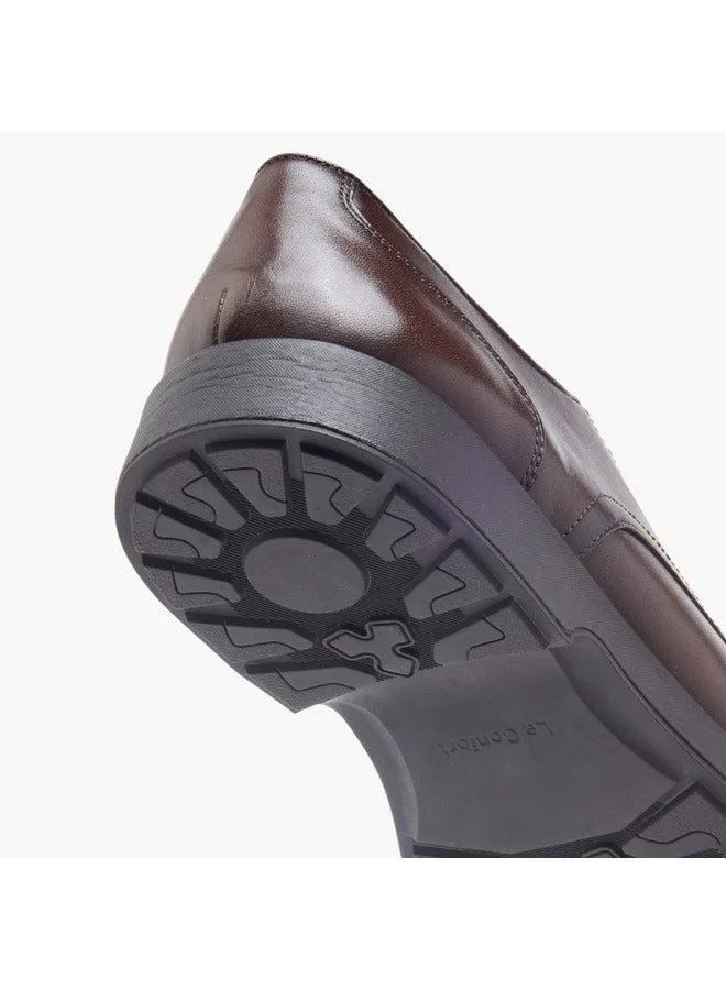 Le Confort BROWN Men's Textured Derby Shoes with Lace-Up Closure  | Best Price UAE