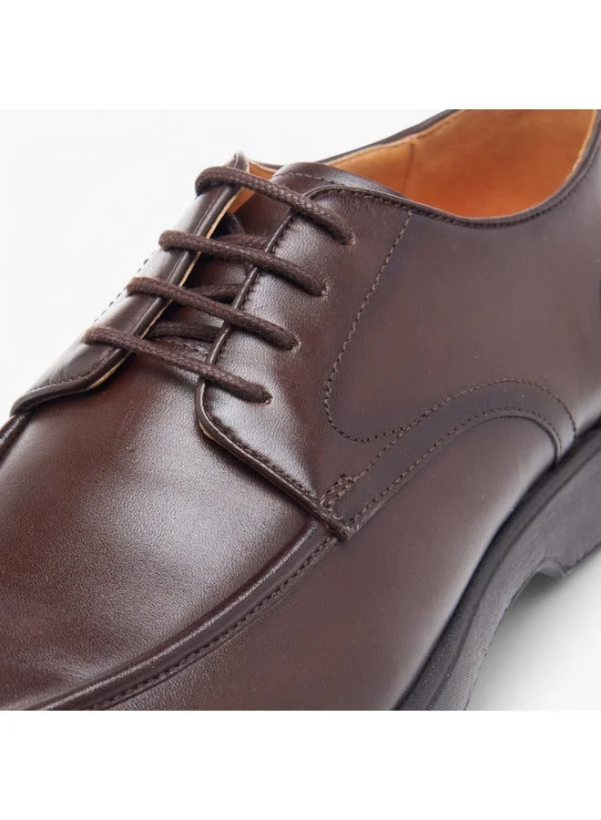 Le Confort BROWN Men's Textured Derby Shoes with Lace-Up Closure  | Best Price UAE