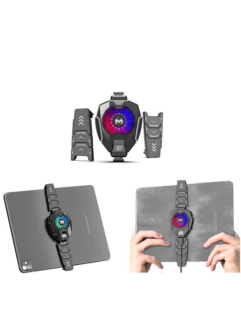 مبرد للتابلت  مبرد للايباد والتابلت، مروحة تبريد للالعاب شبه موصلة بضوء RGB لهواة الالعاب - Image 1