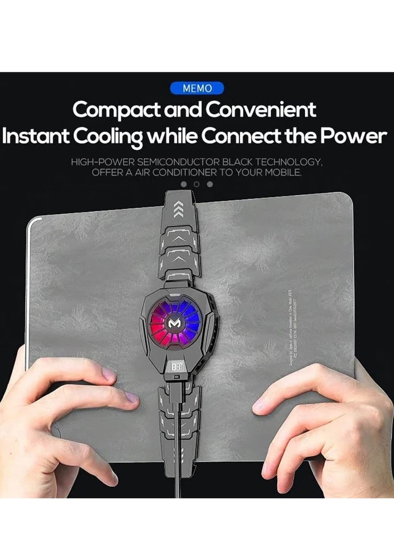 مبرد للتابلت  مبرد للايباد والتابلت، مروحة تبريد للالعاب شبه موصلة بضوء RGB لهواة الالعاب - Image 2
