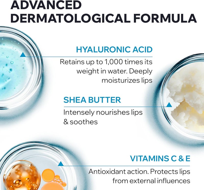 Eau Thermale Lip Balm with Hyluronic Acid, Shea Butter & Vitamin C - Ultra-Soft Moisturizing Lip Balm for Dry, Chapped Lips - Intense Hydration - Unisex 4GM - Image 3