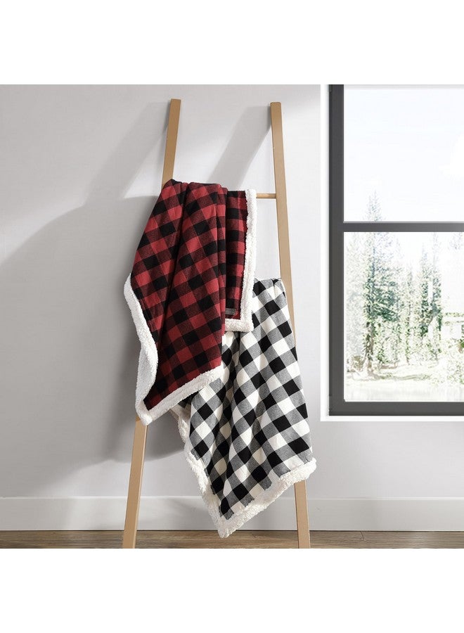 Eddie Bauer Eddie Bauer - Throw Blanket, Reversible Sherpa Fleece Bedding, Buffalo Plaid Home Decor for All Seasons (Red Check, Throw) - Image 1