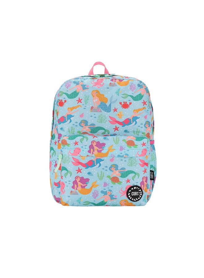 CUBS حقيبة ظهر للأطفال بسعة 28 لتر بطباعة حورية البحر مقاومة للماء مع إغلاق بسحاب مثالية للفتيات من 6-12 سنة متوافقة مع لابتوب 15 بوصة - Image 1