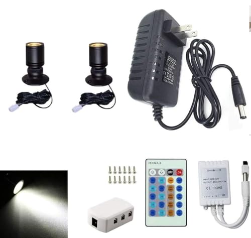 Jorunhe 1.5w White LED Mini Surface Mounted Light Jewelry Cabinet Lamp Spotlight Ac85-265v (Pack-2,Warm White 3000k) - Image 1
