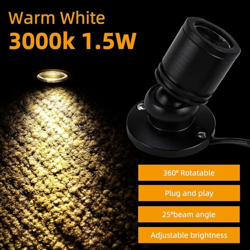 Jorunhe 1.5w White LED Mini Surface Mounted Light Jewelry Cabinet Lamp Spotlight Ac85-265v (Pack-2,Warm White 3000k) - Image 5