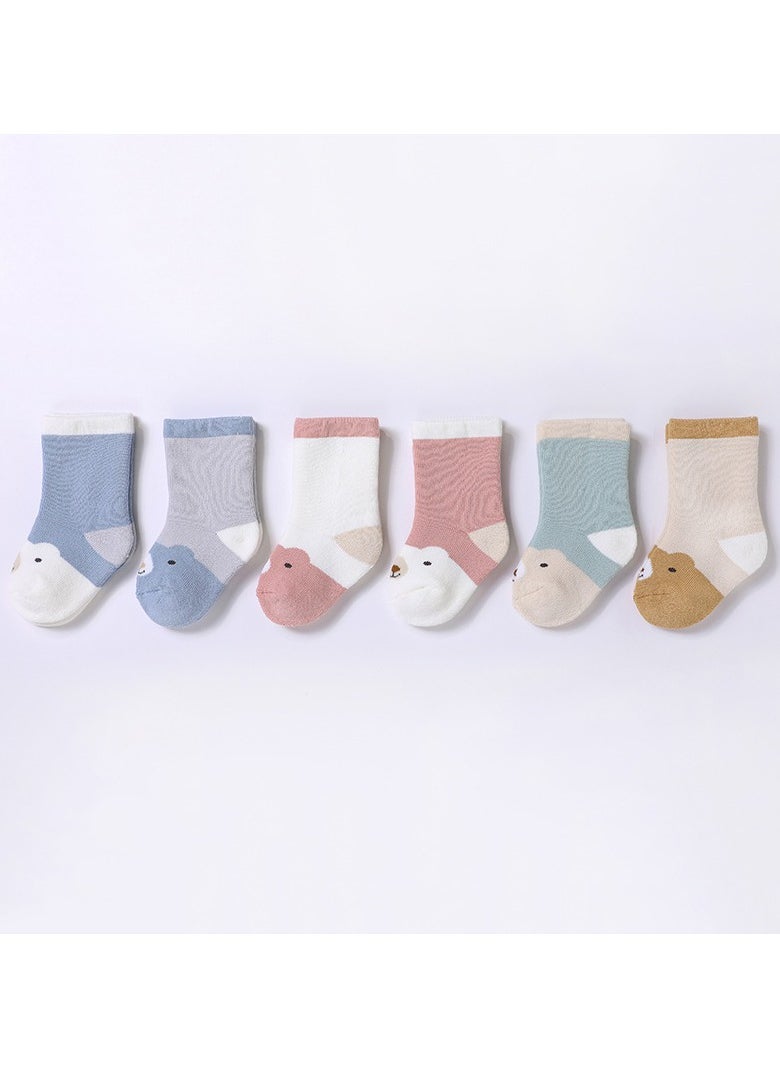 6 Pairs Of Thickened Warm Terry Socks For Infants And Young Children - Image 1