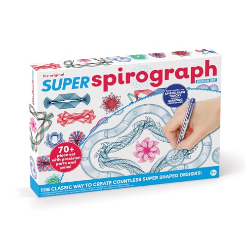 Spirograph Super Set Arts and Crafts Kids Toys Art Supplies Craft Supplies Drawing Kit Spiral Art Classic Gear Design Kit Case Pens Design Sheet Included Ages 8 - Image 1