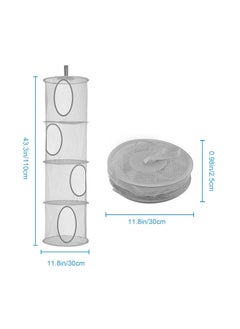 Excefore 4 Tier Collapsible Hanging Storage Mesh Basket Suitable for Room Toys Clothes Sundries  - Image 2