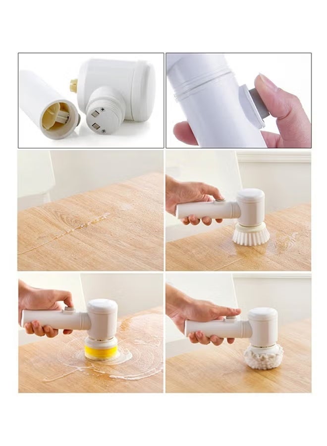 Magic Rechargeable electric cleaning device, handheld cleaning brush with 3 replaceable brush heads, wireless cleaning brush for bathroom, kitchen, dishes, tiles, glass - Image 2