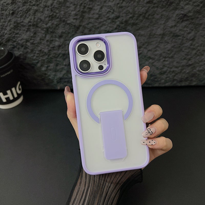 Apple 17Promax Magnetic Invisible Bracket Mobile Phone Case Iphone16 Skin-Feel Frosted 13/14 Protective Cover 15 - Image 1