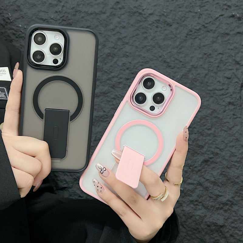 Apple 17Promax Magnetic Invisible Bracket Mobile Phone Case Iphone16 Skin-Feel Frosted 13/14 Protective Cover 15 - Image 3