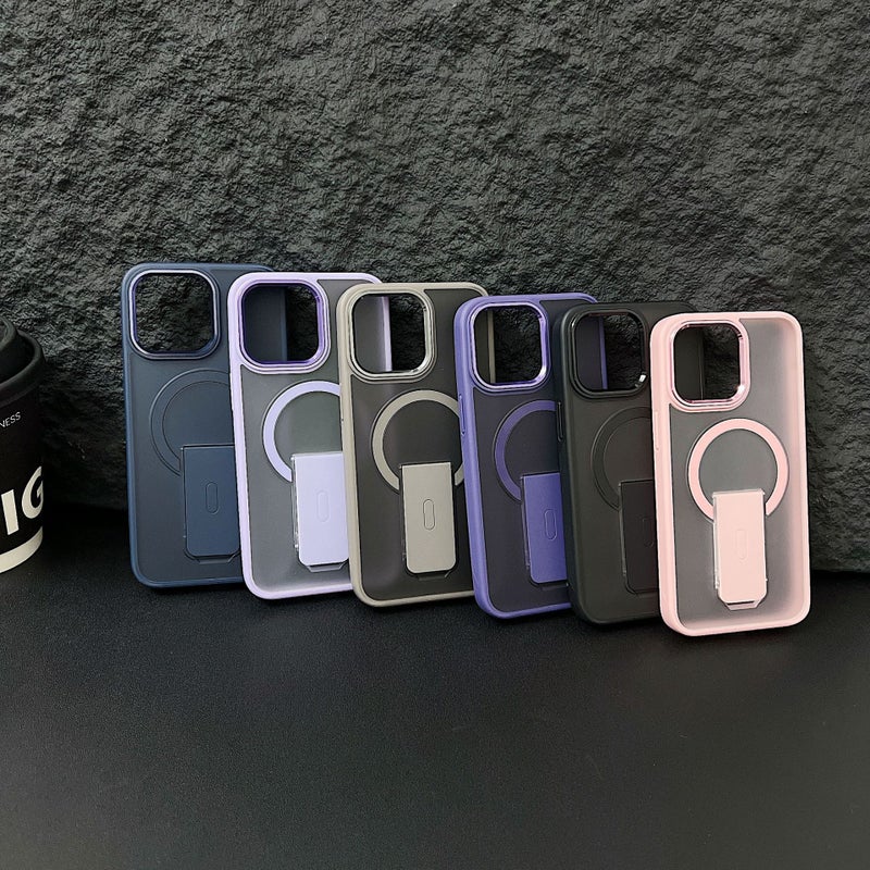 Apple 17Promax Magnetic Invisible Bracket Mobile Phone Case Iphone16 Skin-Feel Frosted 13/14 Protective Cover 15 - Image 5