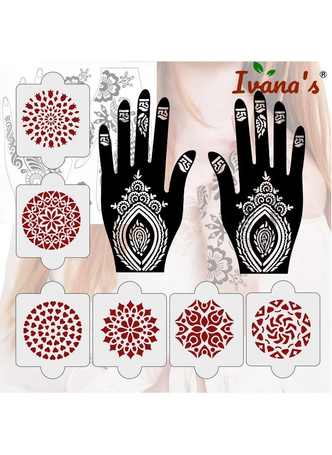 Pack Of 8 Pcs (2 Pcs Heena Stencil Tatto + 6 Pcs Laser Cut Pvc Reusable Heena Stencils), Heena Mehandi Sticker, Mehandi Stickers For Full Hand For Women, Girls And Kids, Easy To Apply, Niv-022 - pzsku/ZC2DD0CF76D8E0B1A4B83Z/45/_/1723297897/68c04091-4c7e-41ef-8d52-b4f0b074444f