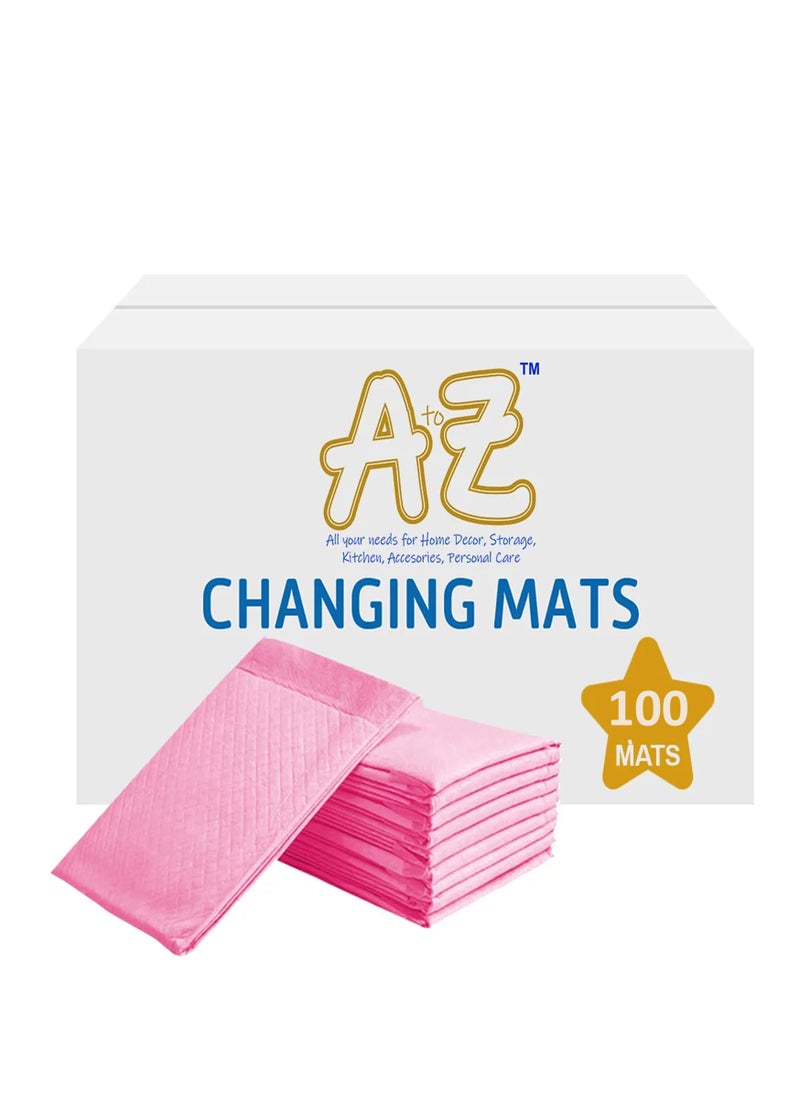A TO Z A To Z - Disposable Changing mats (45x60cm) Large, Pack of 100 - Pink  - Image 1