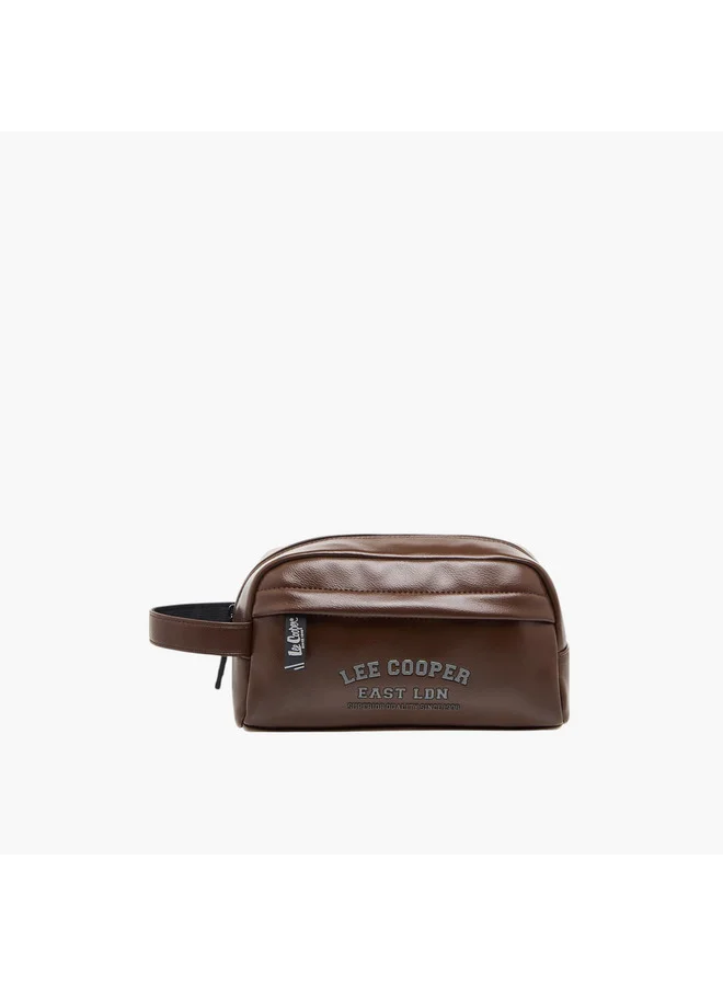 لي كوبر Logo Print Pouch with Wrist Loop and Zip Closure