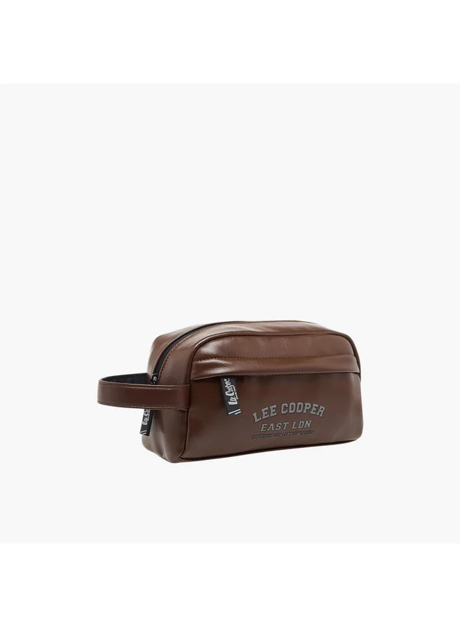 لي كوبر Logo Print Pouch with Wrist Loop and Zip Closure