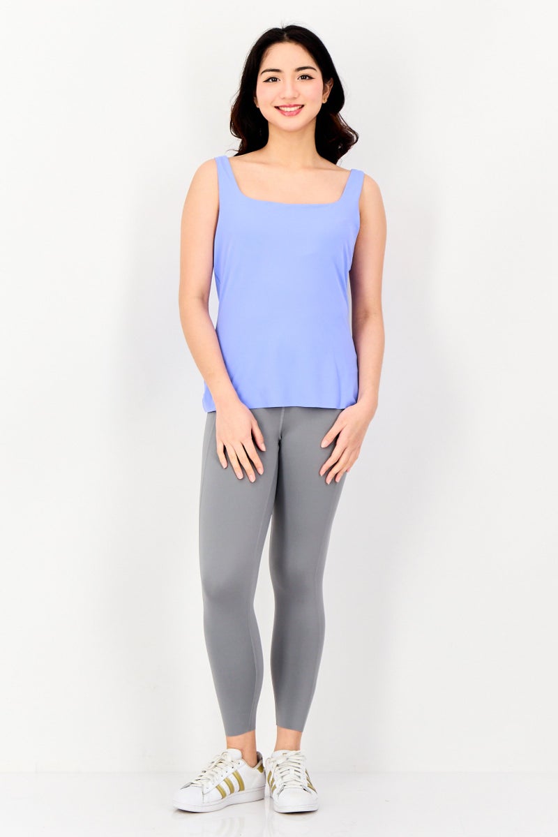 Nike Women Tight Fit Sleeveless Training Tank Top, Light Blue - Image 4