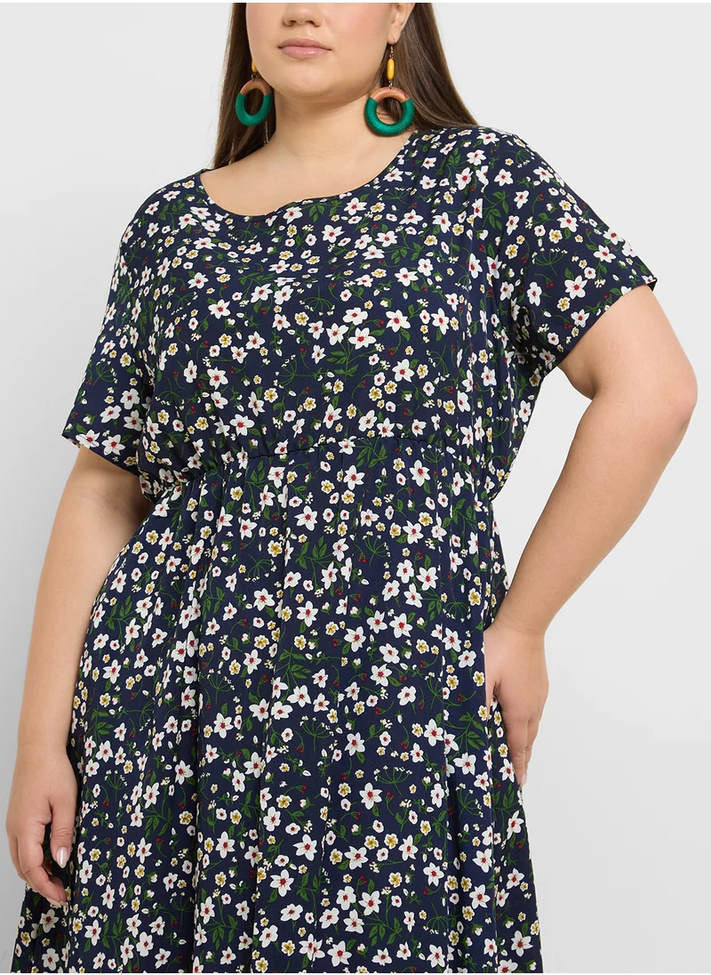 Ella Plus Ditsy Print Dress