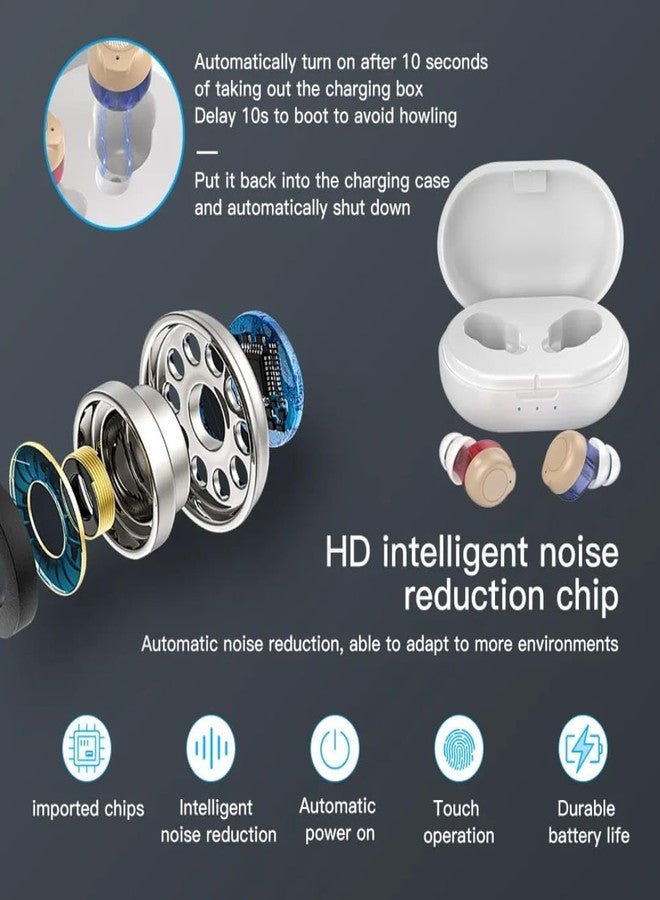 HP SOUND PLUS 902 RED & BLUE Rechargeable Hearing aids Wireless Ear Bud Sound Enhancement Amplifier Hearing Aid - Image 3