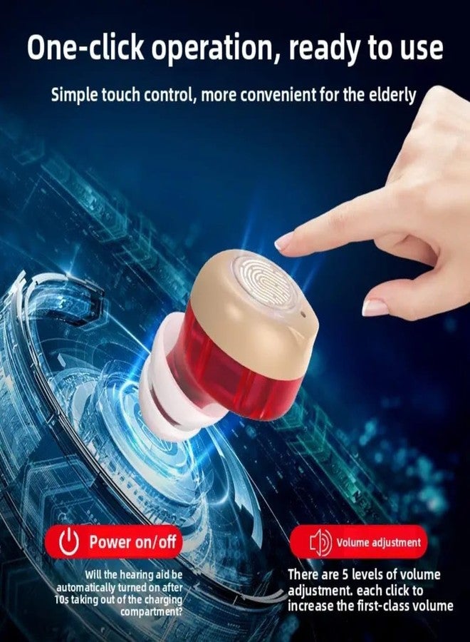 HP SOUND PLUS 902 RED & BLUE Rechargeable Hearing aids Wireless Ear Bud Sound Enhancement Amplifier Hearing Aid - Image 5