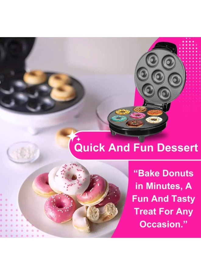 Electric Donut Maker – Cooks 7 Mini Doughnuts – Portable Machine with Donut Recipe