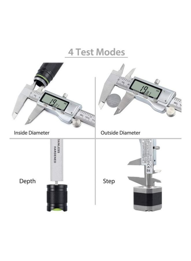 إنجكو مقياس معياري فكي ذو ورنية ورقمي من الاستانلس ستيل أسود/ فضي 6بوصة - Image 3