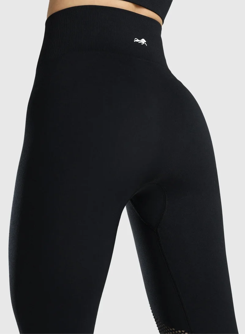 Musclemind Black Seamless Workout Full Length Leggings for Women | Best Price UAE