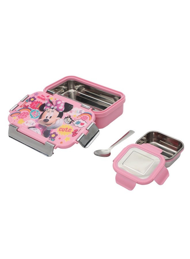 JAYPEE JAYPEE Wowsteel Jr. Inner Stainless Steel Insulated Lunch Box for School Kids Mickey Mouse Print for School Kids Girls & Boys, Dark Pink, 620 ml  - Image 3