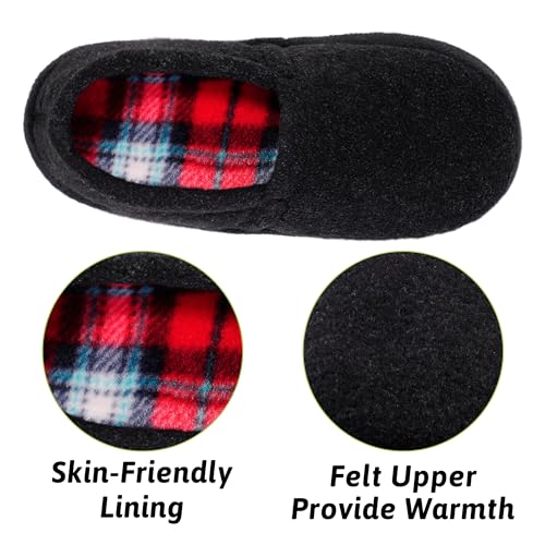 MIXIN Slippers for Big Kid Boys House Shoes Indoor Outdoor with Anti Slip Sole Black 2-3 M - Image 3