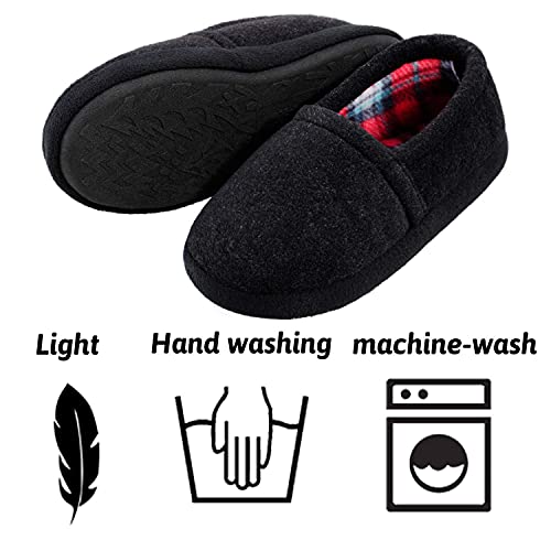 MIXIN Slippers for Big Kid Boys House Shoes Indoor Outdoor with Anti Slip Sole Black 2-3 M - Image 5
