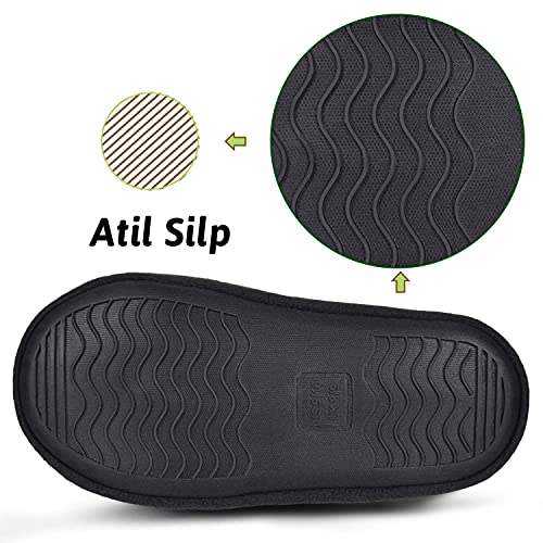 MIXIN Slippers for Big Kid Boys House Shoes Indoor Outdoor with Anti Slip Sole Black 2-3 M - Image 4