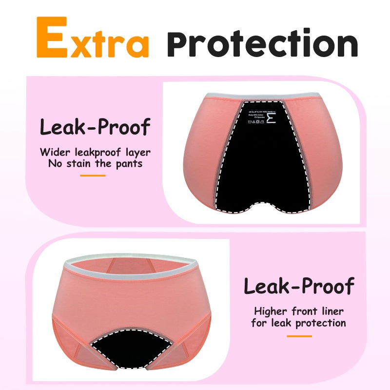 Geronmine Teen Girls Period Panties First Period Starter Underwear For Teens Menstrual Leakproof Protective Cotton Soft Briefs - Image 5