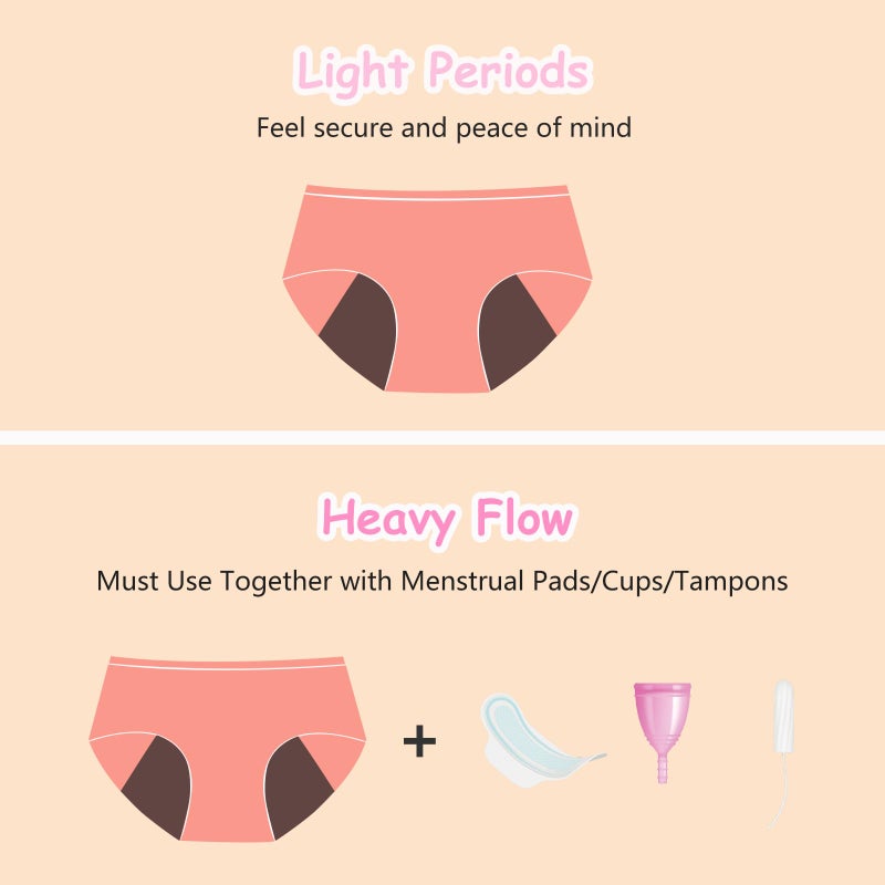 Geronmine Teen Girls Period Panties First Period Starter Underwear For Teens Menstrual Leakproof Protective Cotton Soft Briefs - Image 4