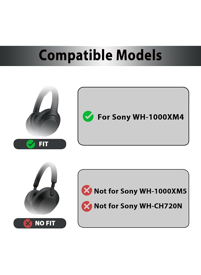 إيروريكس وسائد أذن بديلة Wh 1000Xm4 من الجلد البروتيني لسماعات Sony Wh 1000Xm4 Wh1000Xm4 المزودة بخاصية إلغاء الضوضاء مع رغوة الذاكرة عالية الكثافة دون التأثير على المستشعر باللون الأسود - Image 2