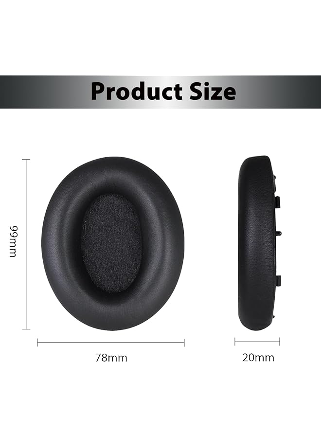 إيروريكس وسائد أذن بديلة Wh 1000Xm4 من الجلد البروتيني لسماعات Sony Wh 1000Xm4 Wh1000Xm4 المزودة بخاصية إلغاء الضوضاء مع رغوة الذاكرة عالية الكثافة دون التأثير على المستشعر باللون الأسود - Image 5