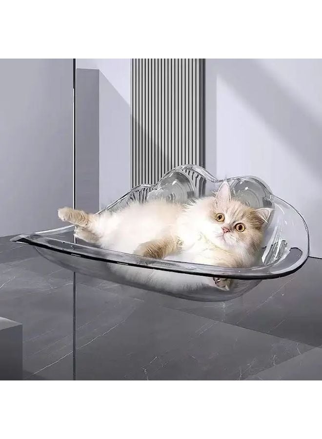 حامل نافذة للحيوانات الأليفة شفاف مع كؤوس شفط لقطط للتشمس ومشاهدة منظر الشارع - Image 1