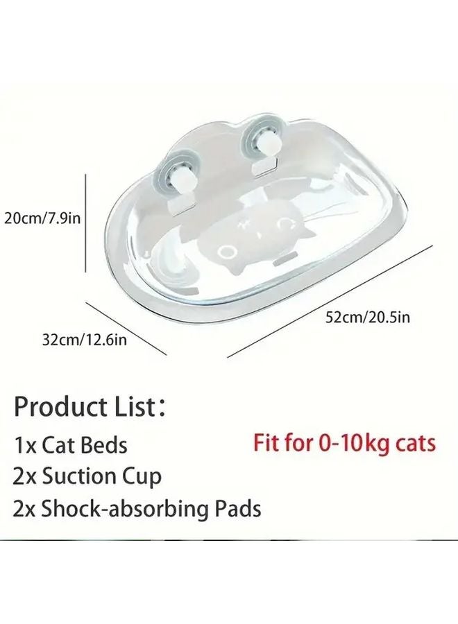 حامل نافذة للحيوانات الأليفة شفاف مع كؤوس شفط لقطط للتشمس ومشاهدة منظر الشارع - Image 4