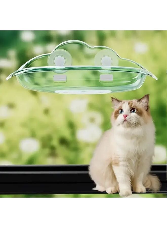 حامل نافذة للحيوانات الأليفة شفاف مع كؤوس شفط لقطط للتشمس ومشاهدة منظر الشارع - Image 2