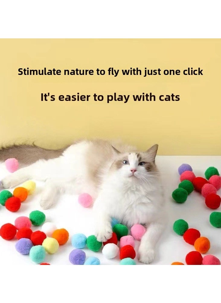 Must - have! Cat Plush Ball Launcher & Silent Bouncing Ball - Interactive and Self - entertaining Toy for Cats