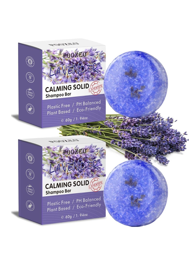 DBEAUTYM 2 Pack Lavender Shampoo BarSolid Shampoo Bar And Conditioner Effect Hair SoapOrganic Shampoo Bars For Hair With All Natural Plant Based Essential Oils 
