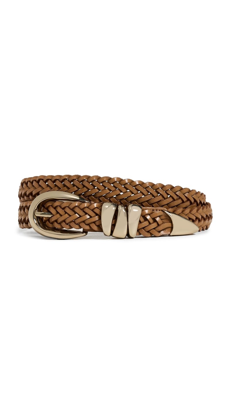 Made Well Madewell Women's Woven Triple Metal Keeper Belt, Light Caramel, Brown, XL - XXL - Image 1