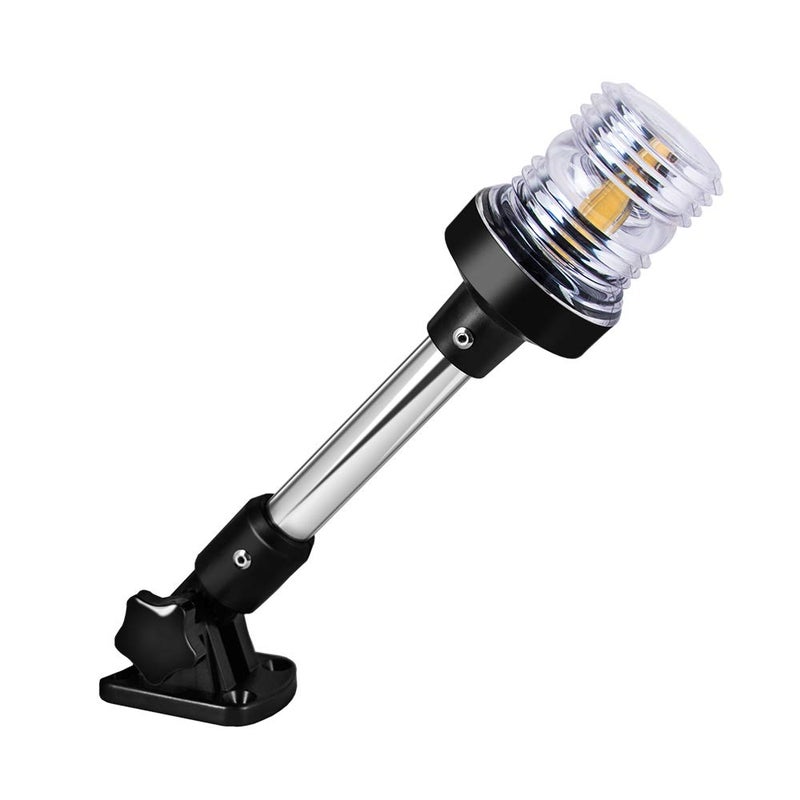 Sebnux White LED Fold Down Boat Stern Light Boat Anchor Light for Pontoon and Fishing Boat (12") - Image 1