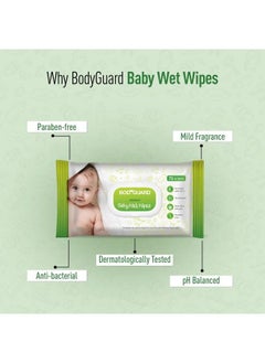 Bodyguard Aloe Vera Based Natural Wet Wipes For Babies With Goodness Of Vitamin E ; Moisturizing Baby Wet Wipes For Baby'S Skin ; Antibacterial Baby Wipes Combo ; 144 Wipes ; Combo Of 2 X 72 Pieces  - Image 5