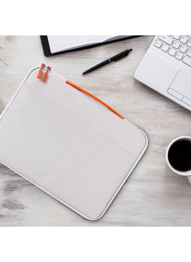 BURAQ - 12 inch Two-way Zipper Portable Laptop Liner Bag(Light Gray) - Image 1