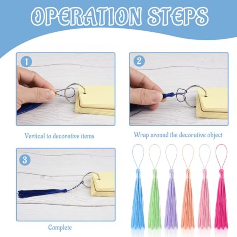 100 Pcs Bookmark Tassels Bulk 20 Colors Soft Craft Silky Handmade Mini Tassels for Jewelry Making with Loops for DIY Craft Accessory Dress tion - Image 4